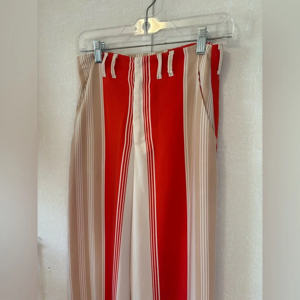 Forever 21 | Red and Cream Striped Wide Leg Pants | XS - Picture 2 of 5